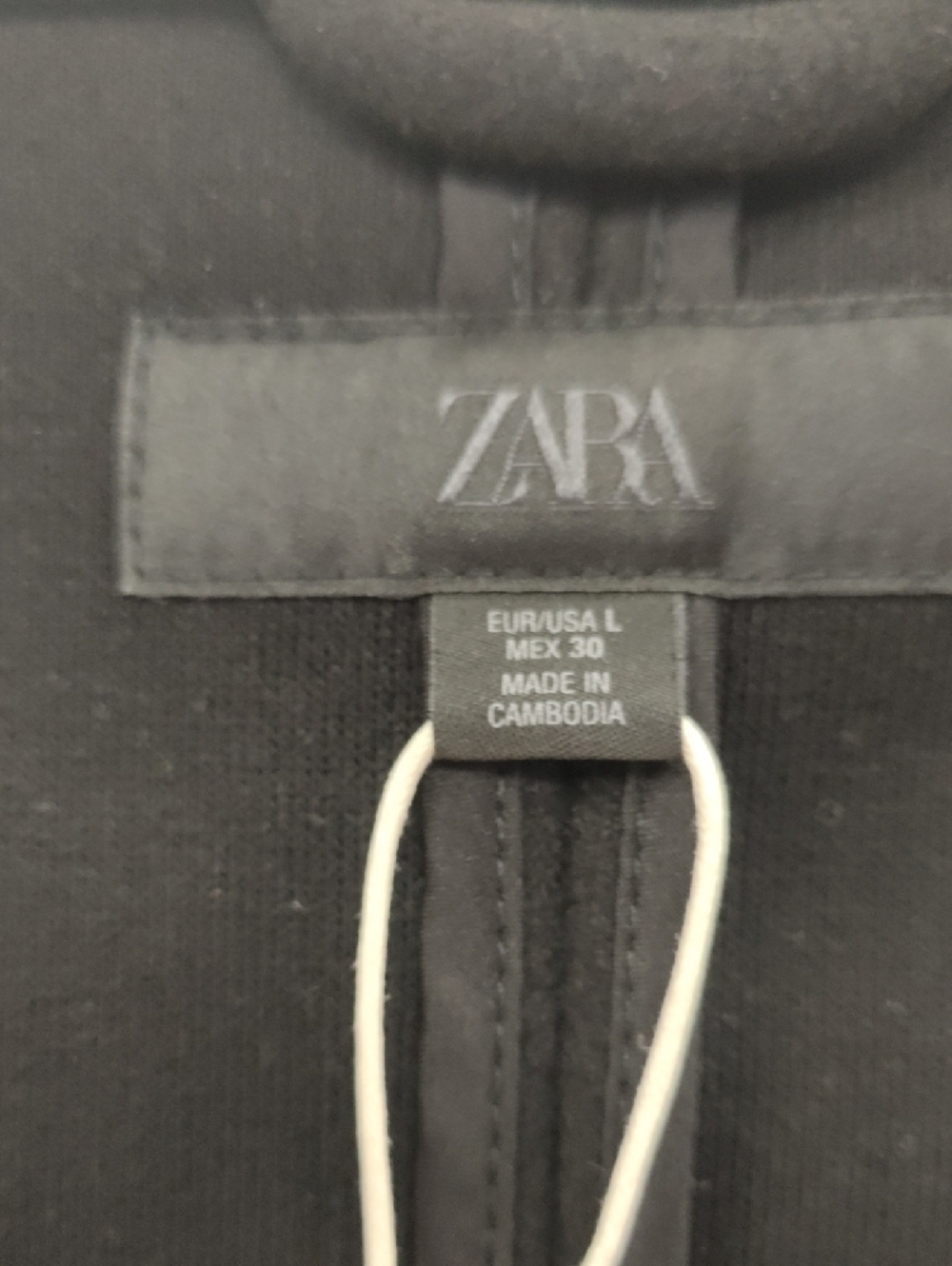 Zara Black Hooded Double-Breasted Belted Coat - Picture 4 of 8